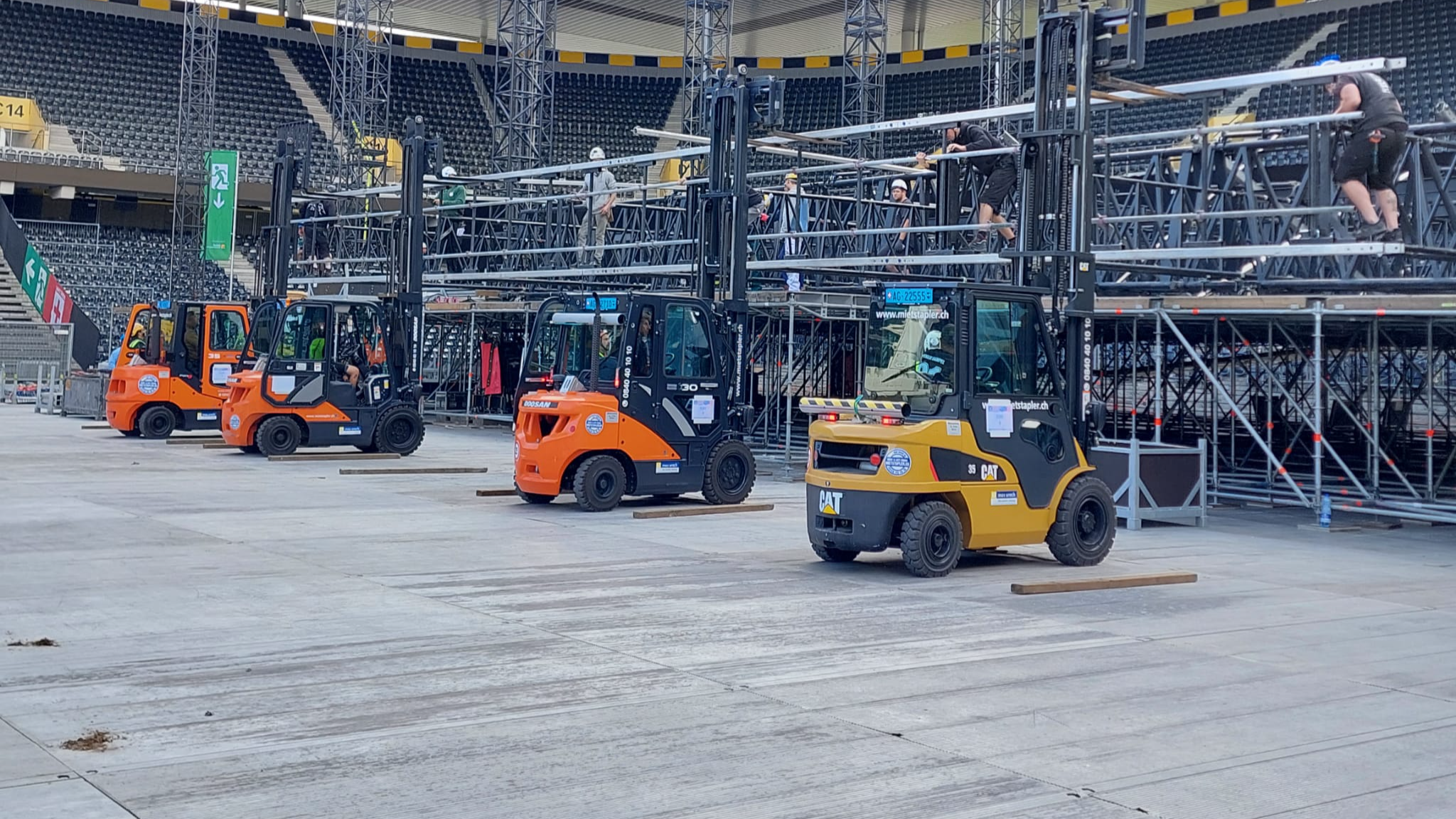 Mietstapler im Einsatz